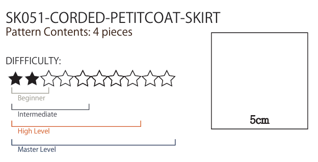 Corded Petticoat |舊式襯裙縫紉版型 (Sizes XS-2XL)